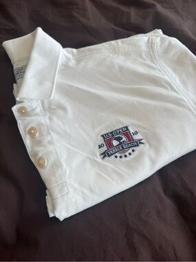 Men’s Ashworth US Open Pebble Beach 2010 Tennis Polo Large White Short Sleeve